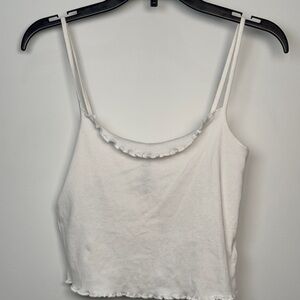 H&M White Ruffled Camisole Top